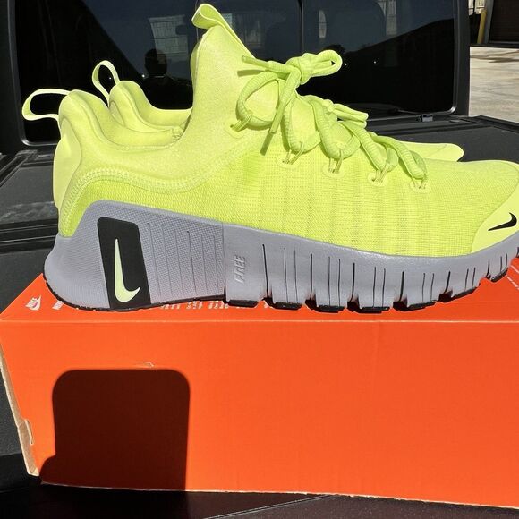 Nike Free Metcon 6 Mens Size 10.5 Light Lemon Twist Cement Grey Black FJ7127-700 main image 5